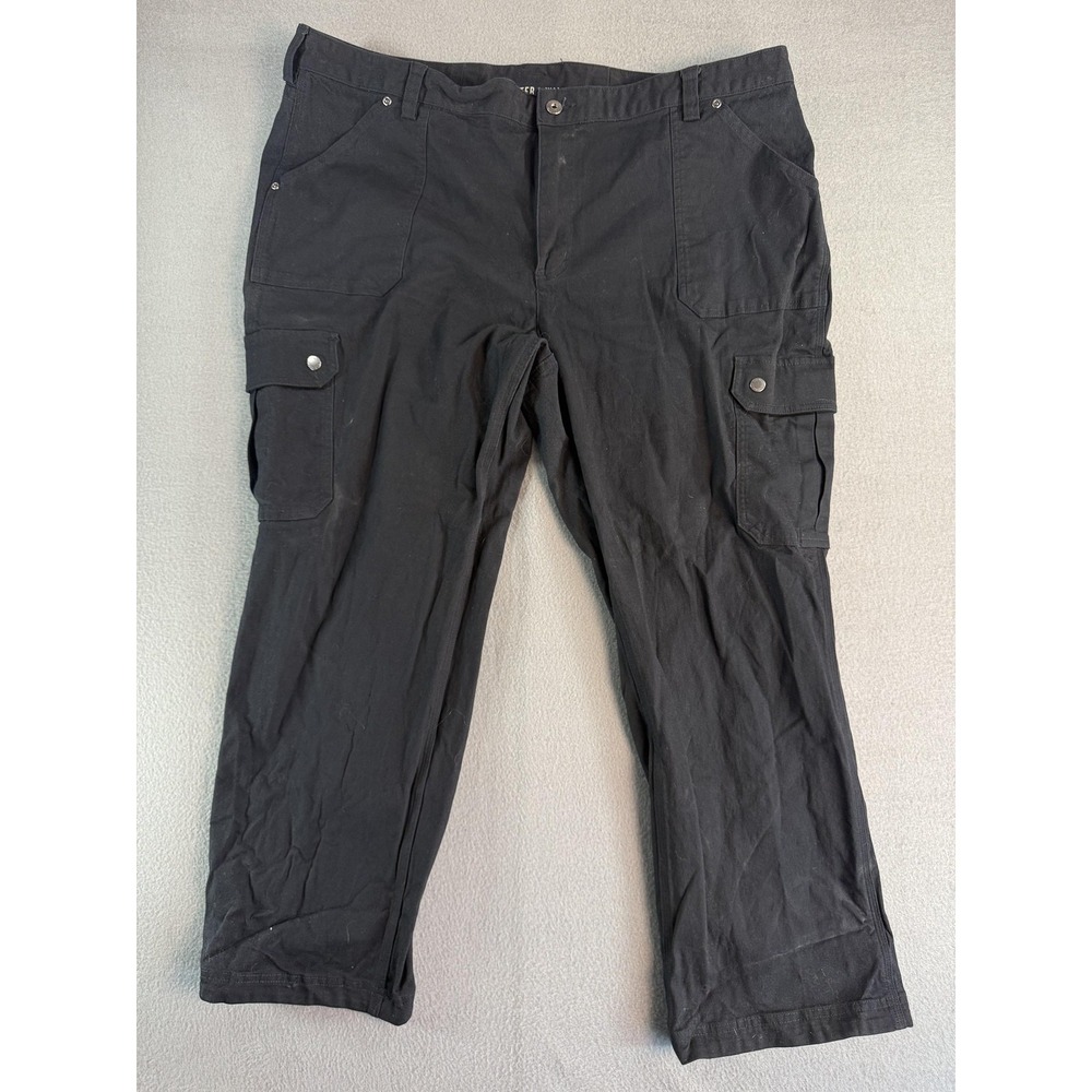 Duluth Trading Co Cargo Pants Womens 20W Black Curve Setter Waistband Workwear